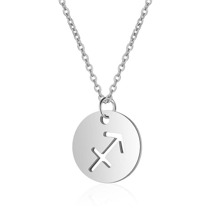 Simple Style Constellation Stainless Steel Pendant Necklace In Bulk