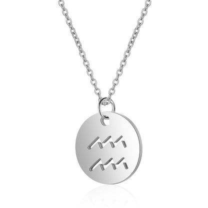 Simple Style Constellation Stainless Steel Pendant Necklace In Bulk