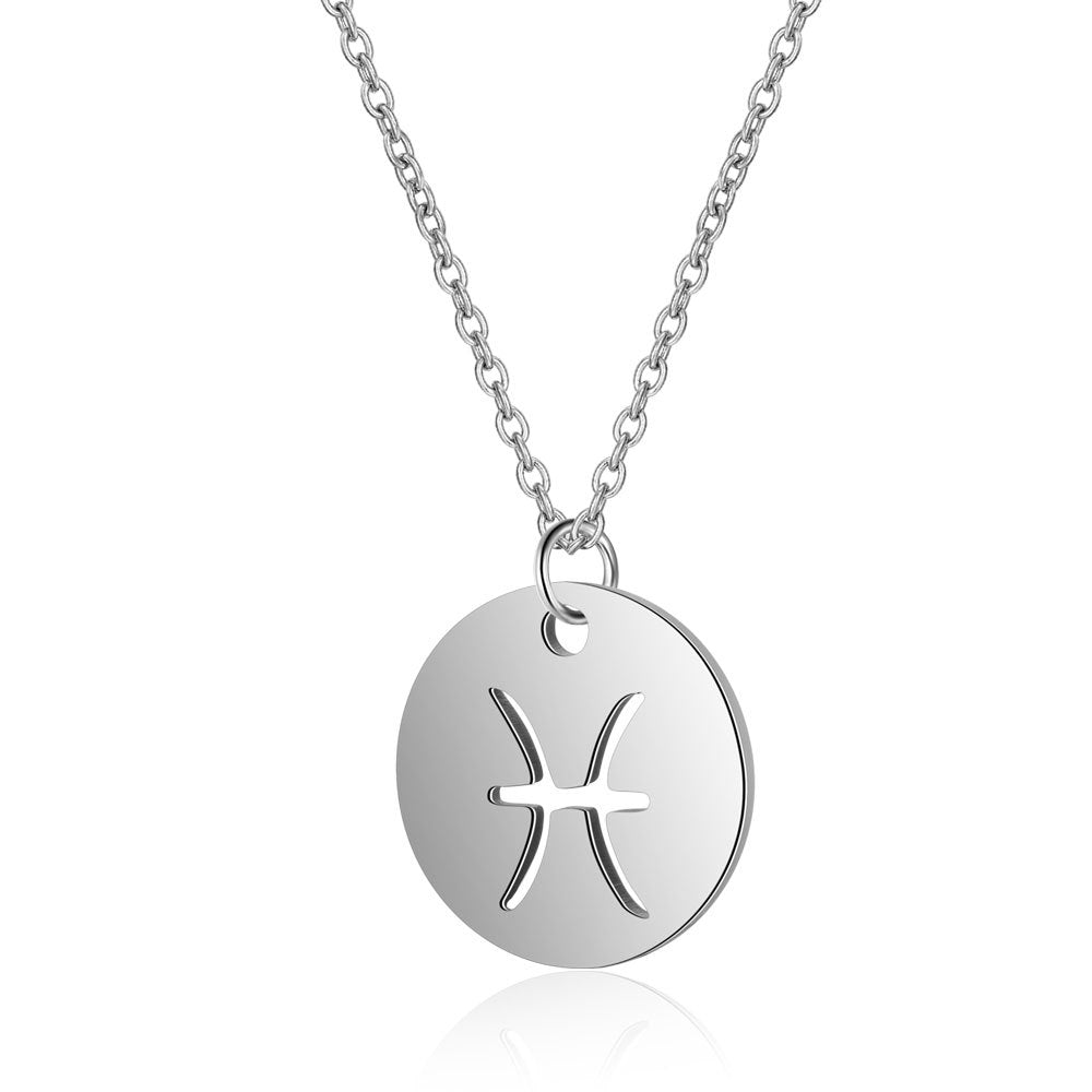 Simple Style Constellation Stainless Steel Pendant Necklace In Bulk