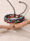 Simple Style Color Block Leather Braid Women'S Men'S Wristband