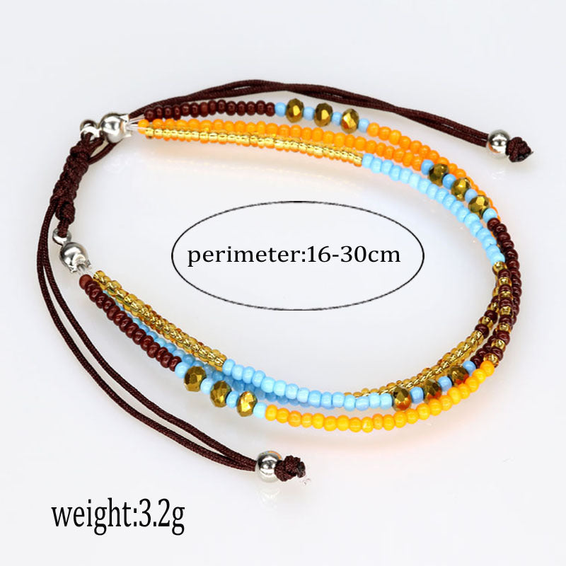 Casual Color Block Crystal Seed Bead Unisex Bracelets