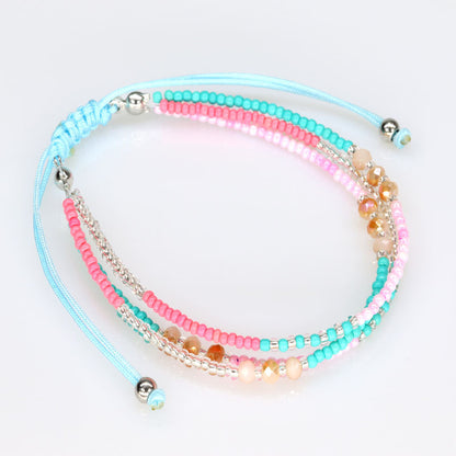 Casual Color Block Crystal Seed Bead Unisex Bracelets