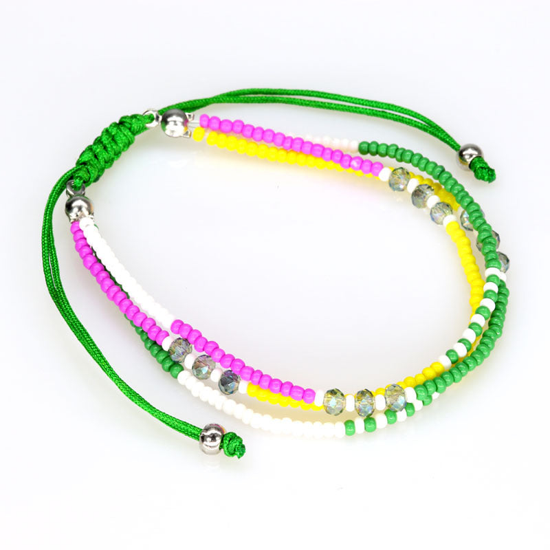 Casual Color Block Crystal Seed Bead Unisex Bracelets