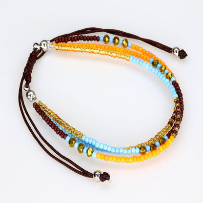 Casual Color Block Crystal Seed Bead Unisex Bracelets