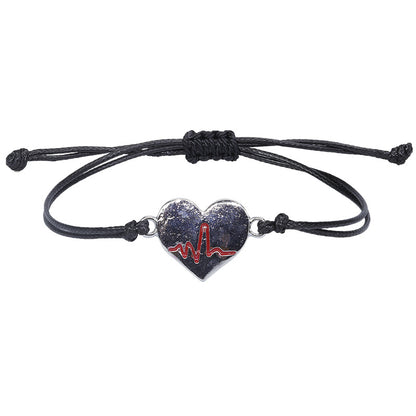Simple Style Heart Shape Rhombus Alloy Unisex Bracelets