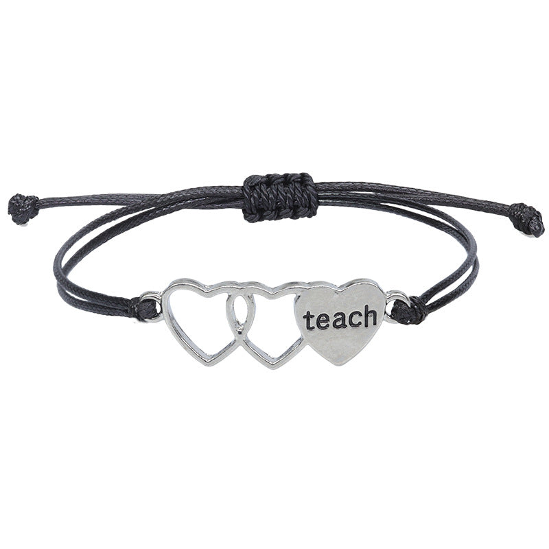 Simple Style Heart Shape Rhombus Alloy Unisex Bracelets