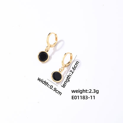 1 Pair Casual Sweet Simple Style Round Plating Inlay Copper Zircon Gold Plated Drop Earrings