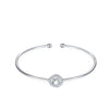 Simple Style Solid Color Sterling Silver Plating Inlay Moissanite Bangle