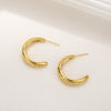 1 Pair Simple Style C Shape Plating Inlay Copper Zircon Hoop Earrings Ear Studs