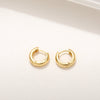 1 Pair Simple Style C Shape Plating Inlay Copper Zircon Hoop Earrings Ear Studs