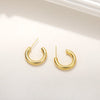 1 Pair Simple Style C Shape Plating Inlay Copper Zircon Hoop Earrings Ear Studs