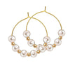 1 Pair Elegant Round Beaded Plating Stainless Steel Artificial Pearl Gold Plated Drop Earrings