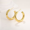 1 Pair Simple Style C Shape Plating Inlay Copper Zircon Hoop Earrings Ear Studs