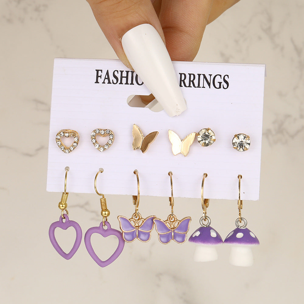 1 Set Simple Style Heart Shape Plating Zinc Alloy Gold Plated Drop Earrings