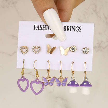 1 Set Simple Style Heart Shape Plating Zinc Alloy Gold Plated Drop Earrings