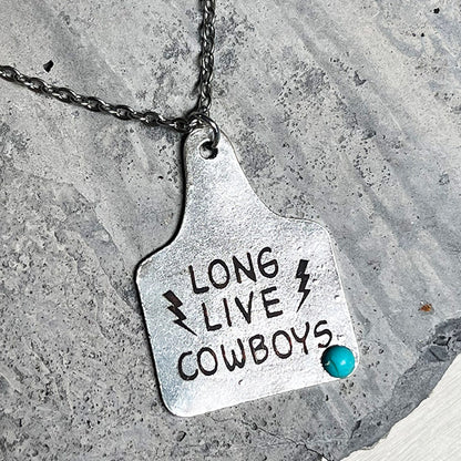 Retro Letter Alloy Inlay Turquoise Women's Pendant Necklace