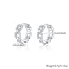 1 Pair Simple Style Geometric Hollow Out Inlay Sterling Silver Zircon White Gold Plated Hoop Earrings