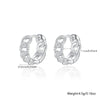 1 Pair Simple Style Geometric Hollow Out Inlay Sterling Silver Zircon White Gold Plated Hoop Earrings