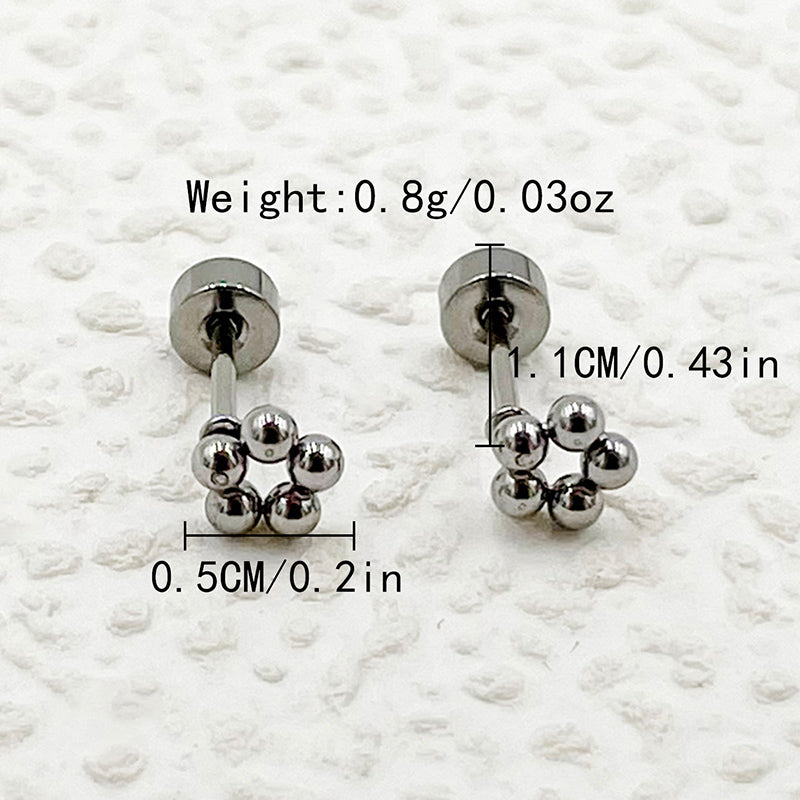 1 Pair Casual Simple Style Flower Polishing Plating Stainless Steel Gold Plated Ear Studs