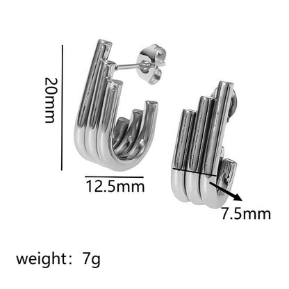 1 Pair Simple Style U Shape Plating Stainless Steel 18k Gold Plated Ear Studs