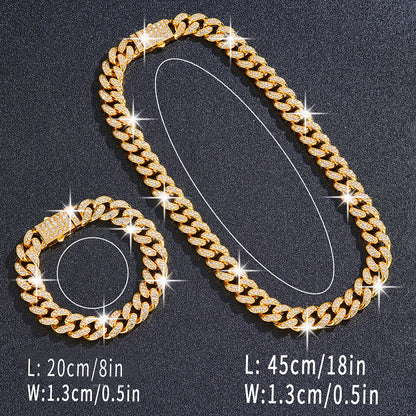 Hip-hop Exaggerated Punk Necklace Alloy Inlay Rhinestones Unisex Bracelets Necklace