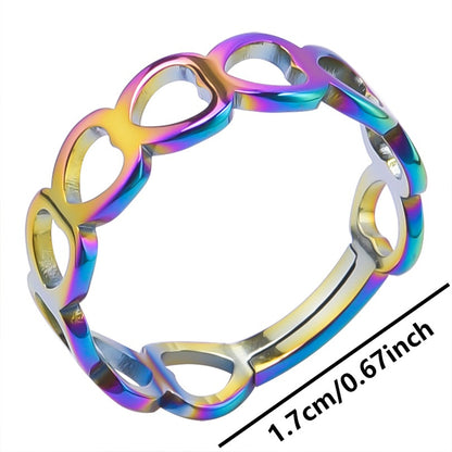 Wholesale Jewelry Commute Solid Color 304 Stainless Steel 18K Gold Plated Plating Rings