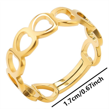 Wholesale Jewelry Commute Solid Color 304 Stainless Steel 18K Gold Plated Plating Rings