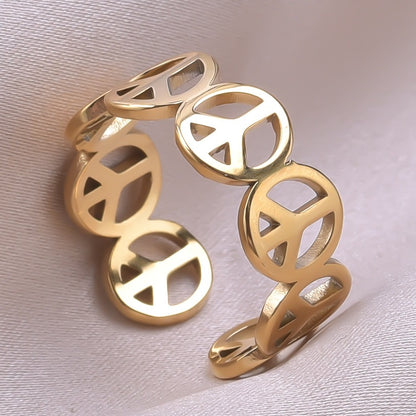 Retro Airplane Stainless Steel Plating Gold Plated Rings