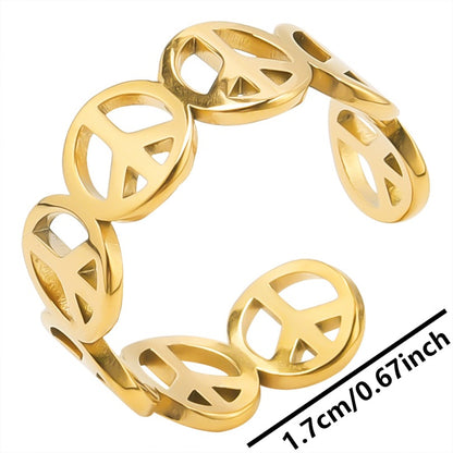 Retro Airplane Stainless Steel Plating Gold Plated Rings