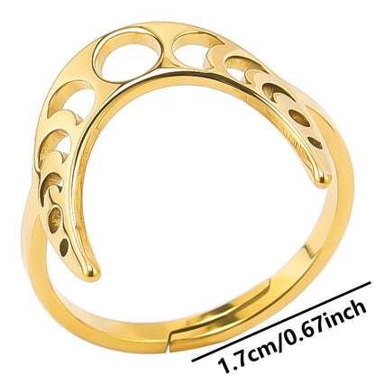 Simple Style Moon Stainless Steel Polishing Rings