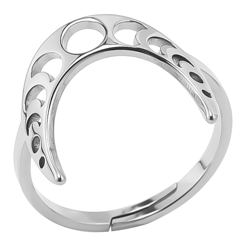 Simple Style Moon Stainless Steel Polishing Rings