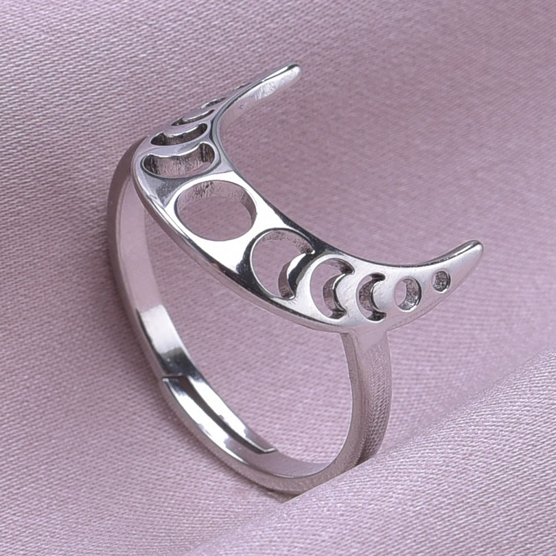 Simple Style Moon Stainless Steel Polishing Rings