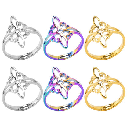 Wholesale Simple Style Witches Knot Stainless Steel Polishing Rings