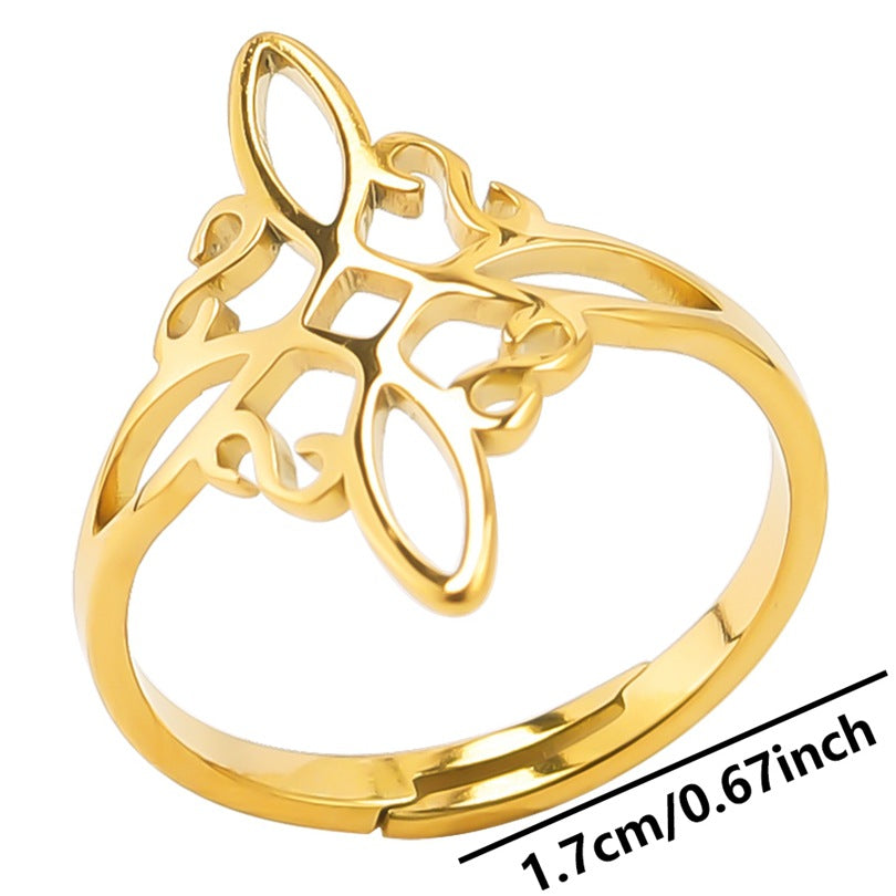 Wholesale Simple Style Witches Knot Stainless Steel Polishing Rings