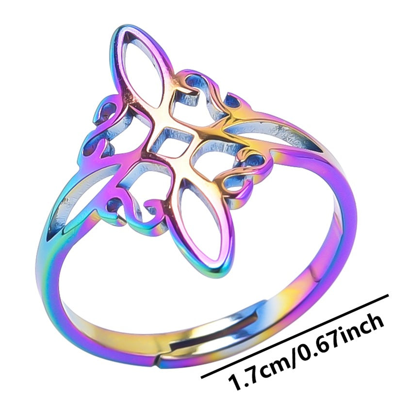 Wholesale Simple Style Witches Knot Stainless Steel Polishing Rings