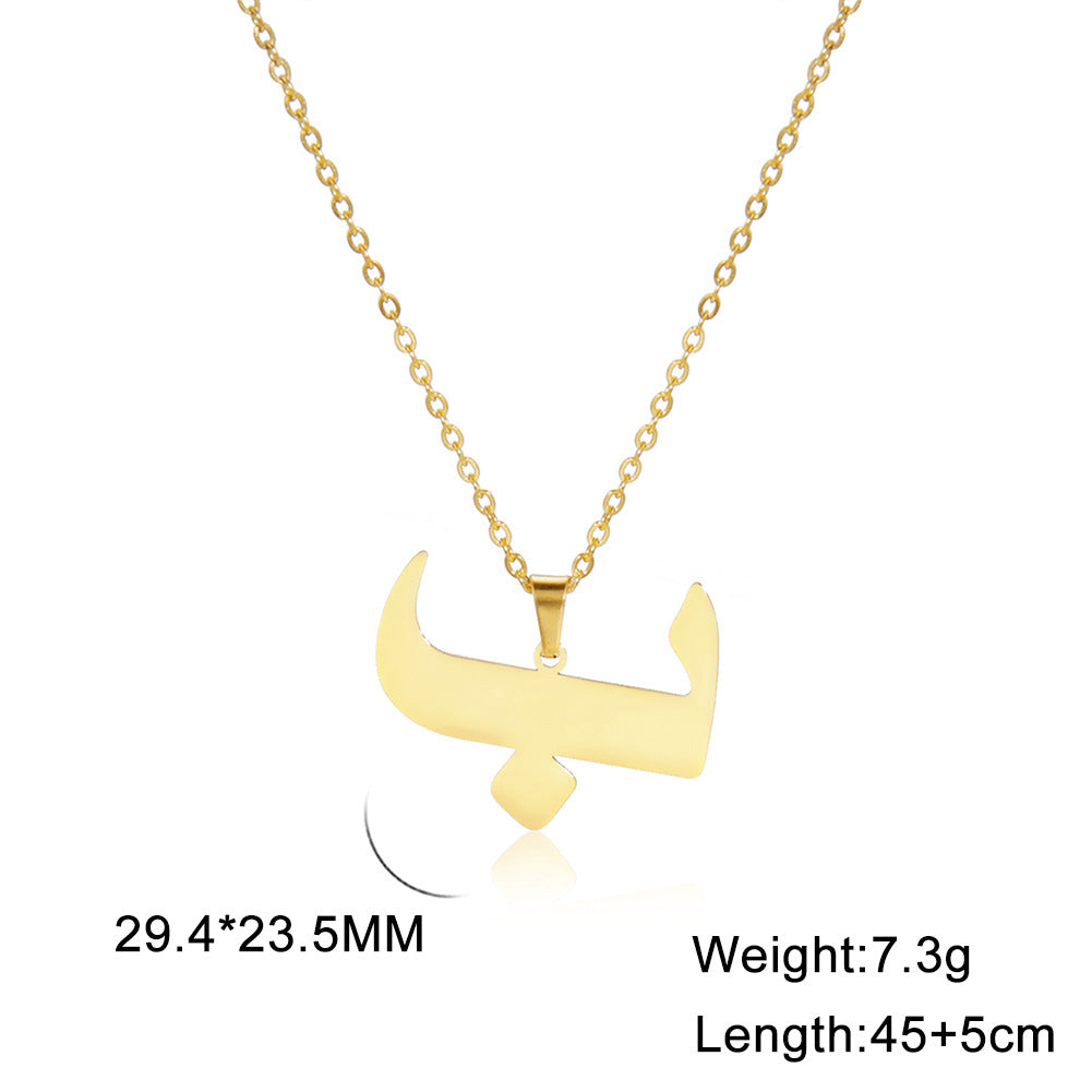 Classic Style Number Stainless Steel Pendant Necklace In Bulk