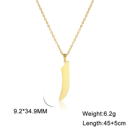 Classic Style Number Stainless Steel Pendant Necklace In Bulk