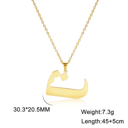 Classic Style Number Stainless Steel Pendant Necklace In Bulk