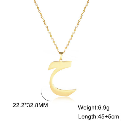 Classic Style Number Stainless Steel Pendant Necklace In Bulk