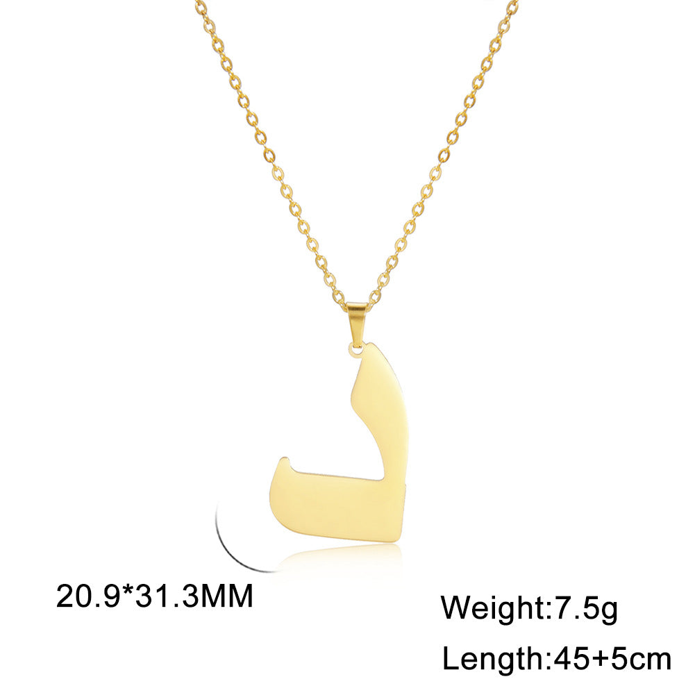 Classic Style Number Stainless Steel Pendant Necklace In Bulk