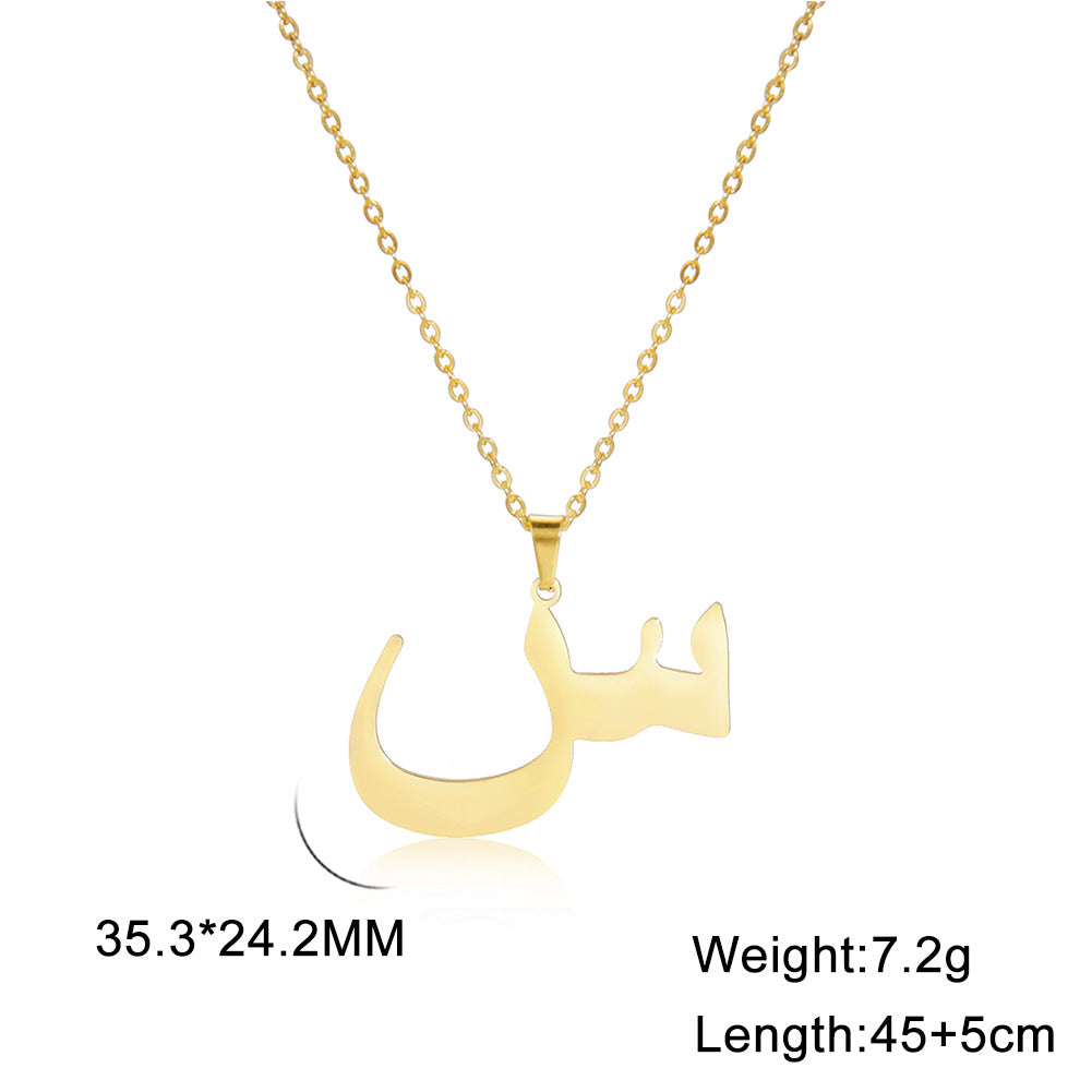 Classic Style Number Stainless Steel Pendant Necklace In Bulk