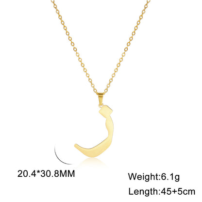 Classic Style Number Stainless Steel Pendant Necklace In Bulk