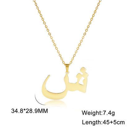 Classic Style Number Stainless Steel Pendant Necklace In Bulk