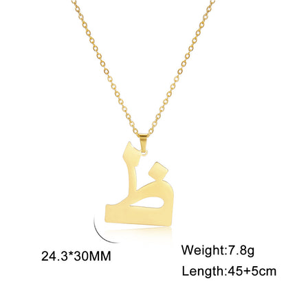 Classic Style Number Stainless Steel Pendant Necklace In Bulk