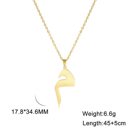 Classic Style Number Stainless Steel Pendant Necklace In Bulk