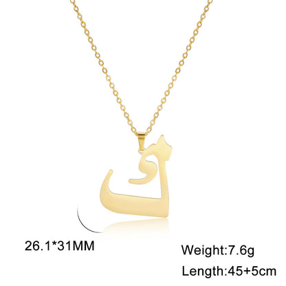 Classic Style Number Stainless Steel Pendant Necklace In Bulk