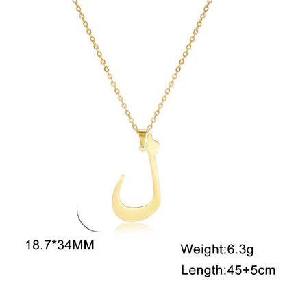 Classic Style Number Stainless Steel Pendant Necklace In Bulk