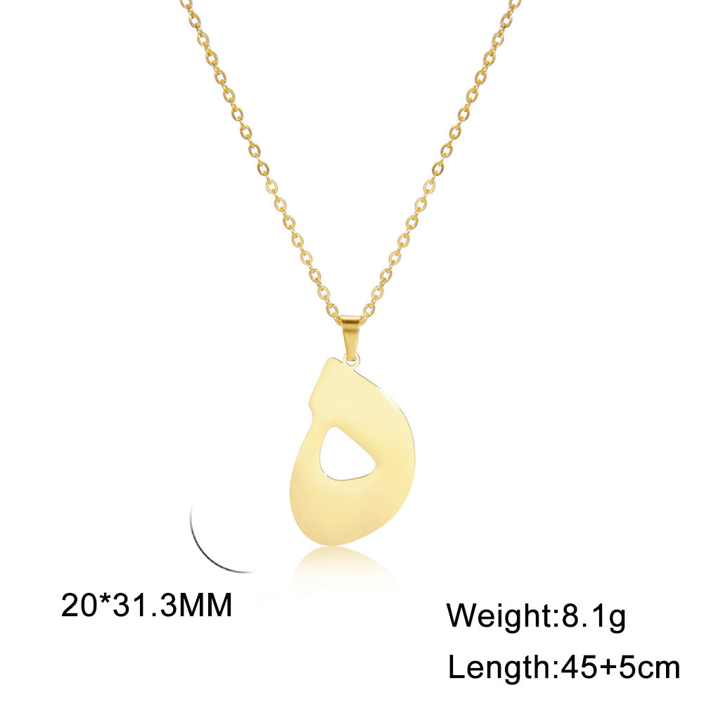 Classic Style Number Stainless Steel Pendant Necklace In Bulk