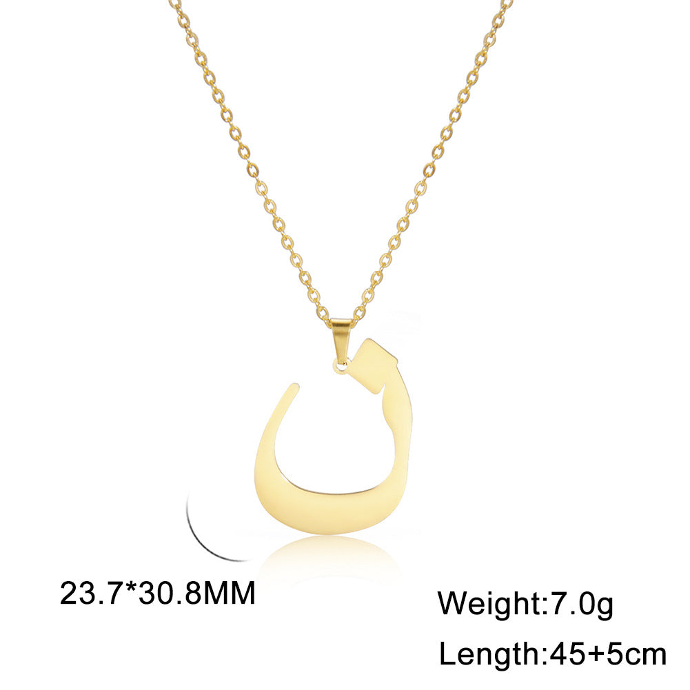 Classic Style Number Stainless Steel Pendant Necklace In Bulk