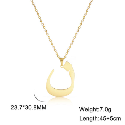 Classic Style Number Stainless Steel Pendant Necklace In Bulk